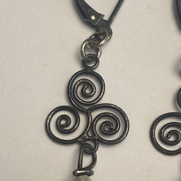 Light Pale Pink Scroll Earrings - Picture 8 of 14